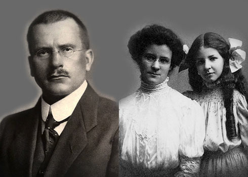 Fotografia Carl Jung, Katharine Cook Briggs e sua filha Isabel Briggs Myers